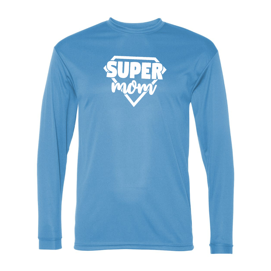 Men's  Super Mom Polyester Long Sleeve T-Shirt