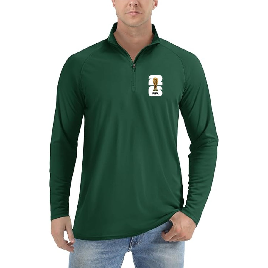 Men's Fifa World Cup 2026  Lightweight Quarter-Zip Athletic Shirt Long Sleeve Performance Wear