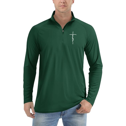 Men's Faith Lightweight Quarter-Zip Athletic Shirt Long Sleeve Performance Wear