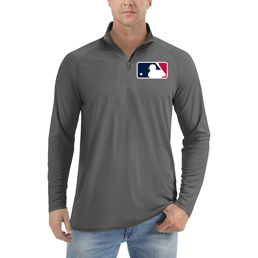 Men's MLB Lightweight Quarter-Zip Athletic Shirt Long Sleeve Performance Wear
