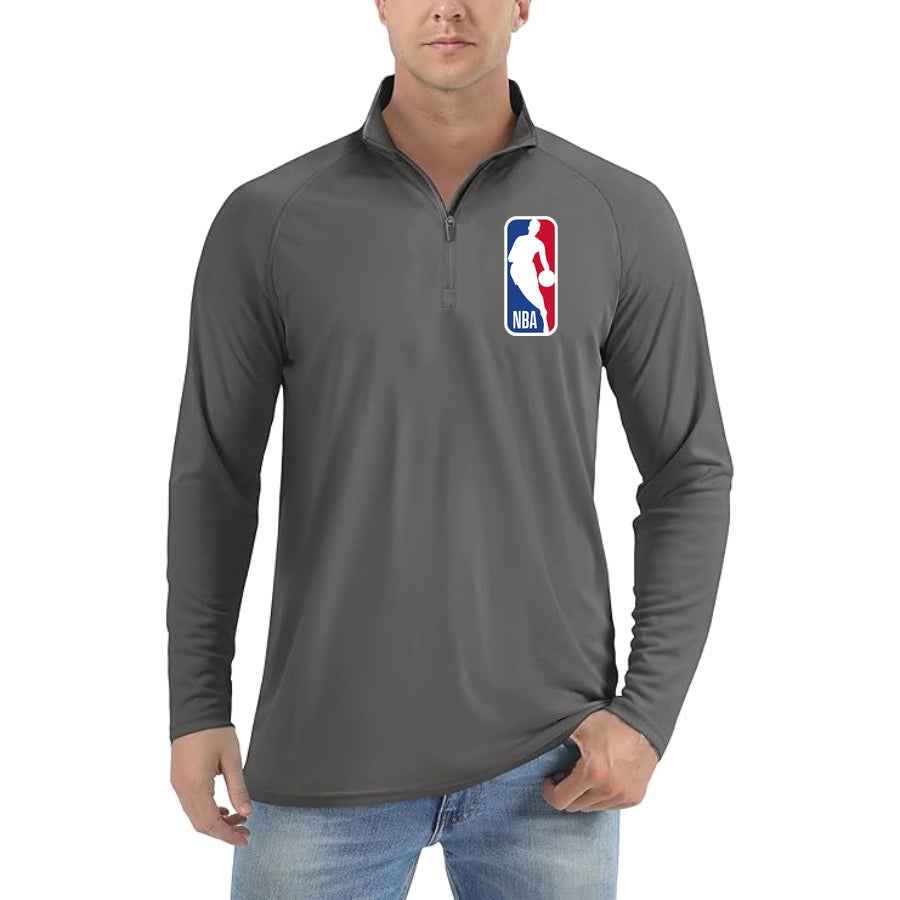 Men's NBA Lightweight Quarter-Zip Athletic Shirt Long Sleeve Performance Wear