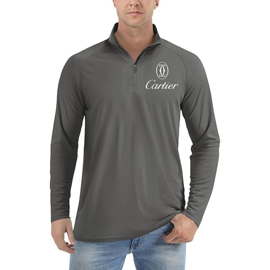 Men's Cartier Lightweight Quarter-Zip Athletic Shirt Long Sleeve Performance Wear