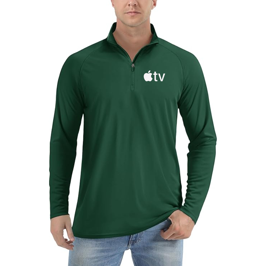 Men's Apple TV Lightweight Quarter-Zip Athletic Shirt Long Sleeve Performance Wear