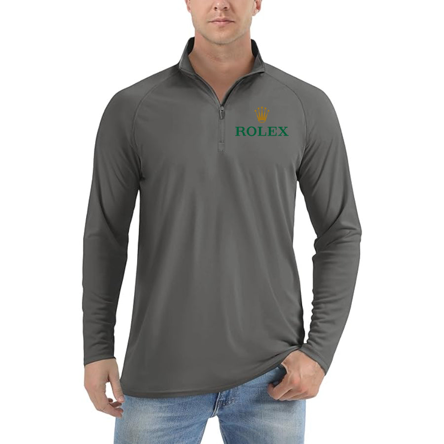 Men's Rolex Lightweight Quarter-Zip Athletic Shirt Long Sleeve Performance Wear