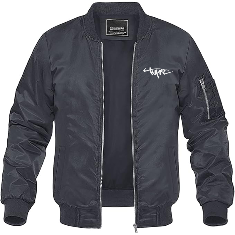 MAGNIVIT Men's Tupac Lightweight Bomber Jacket Windbreaker Casual Fall Spring Outdoor Coat