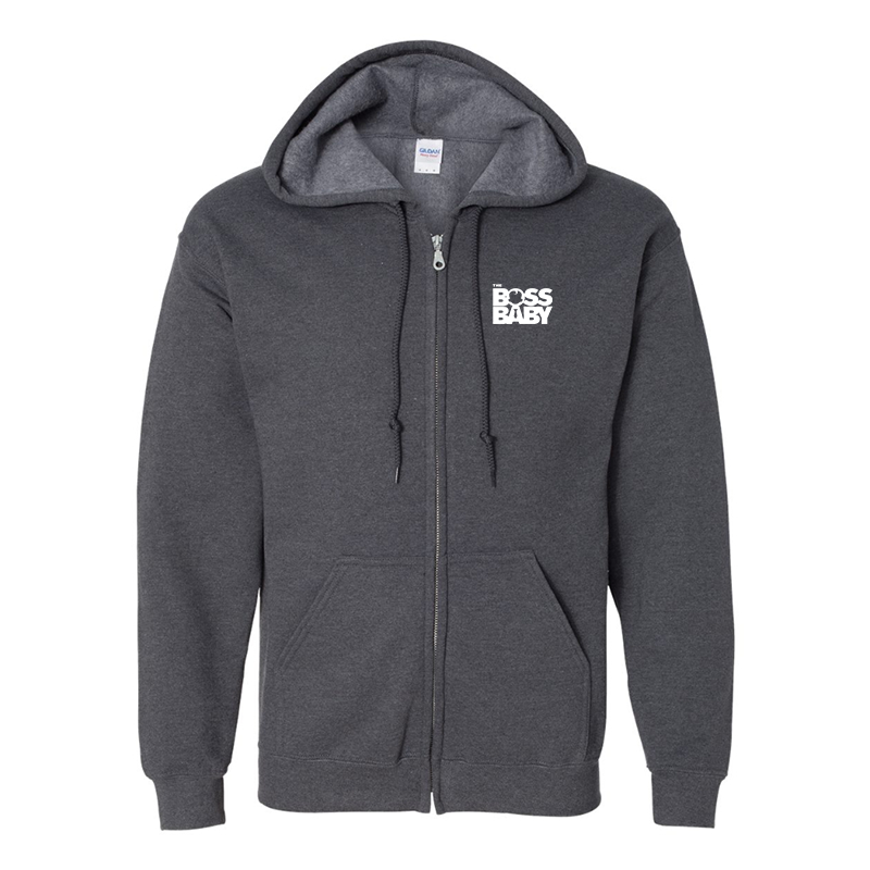 Men's Boss Baby  Gildan Heavy Blend Full-Zip Hooded Sweatshirt