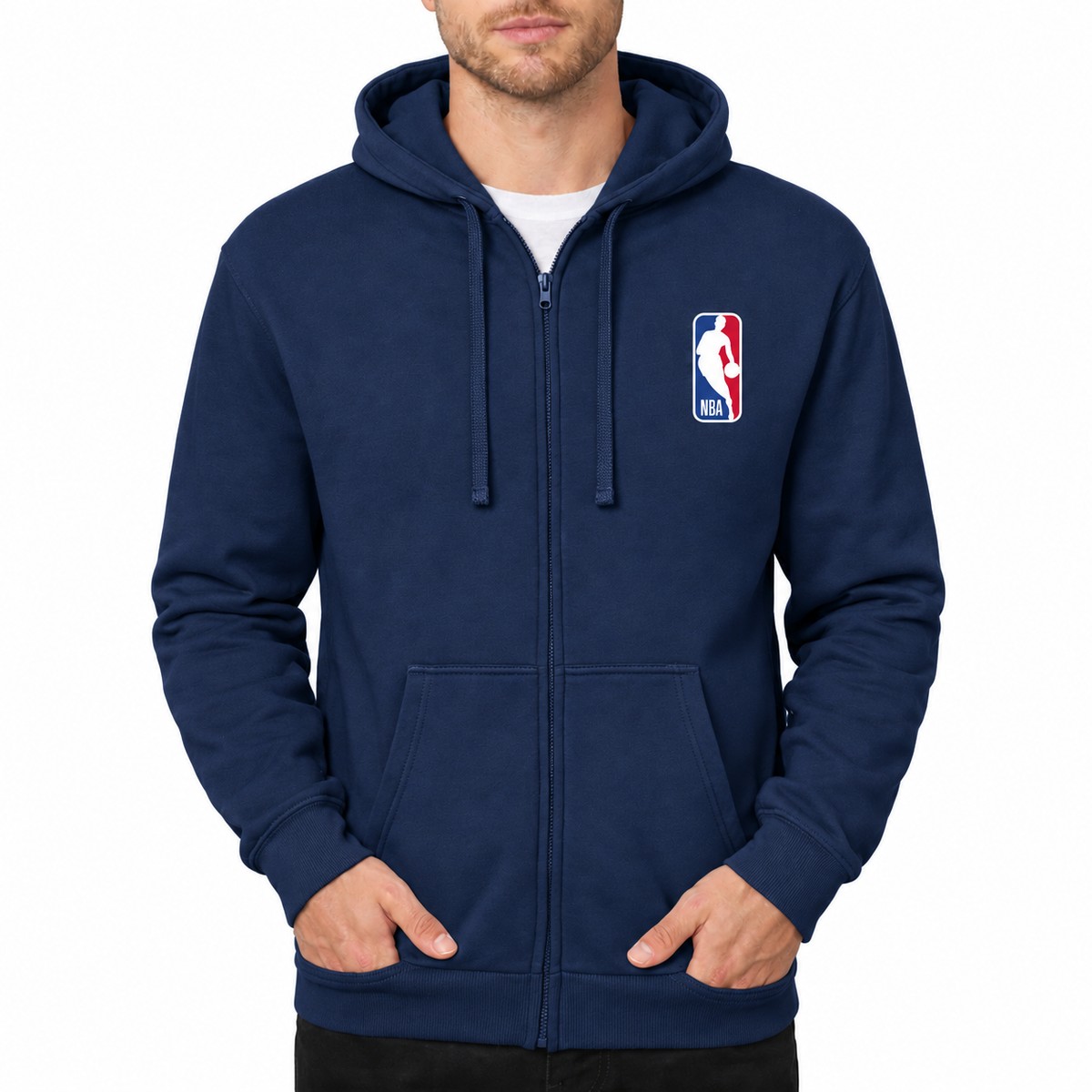 Men's nba Zipper Hoodie - Navy
