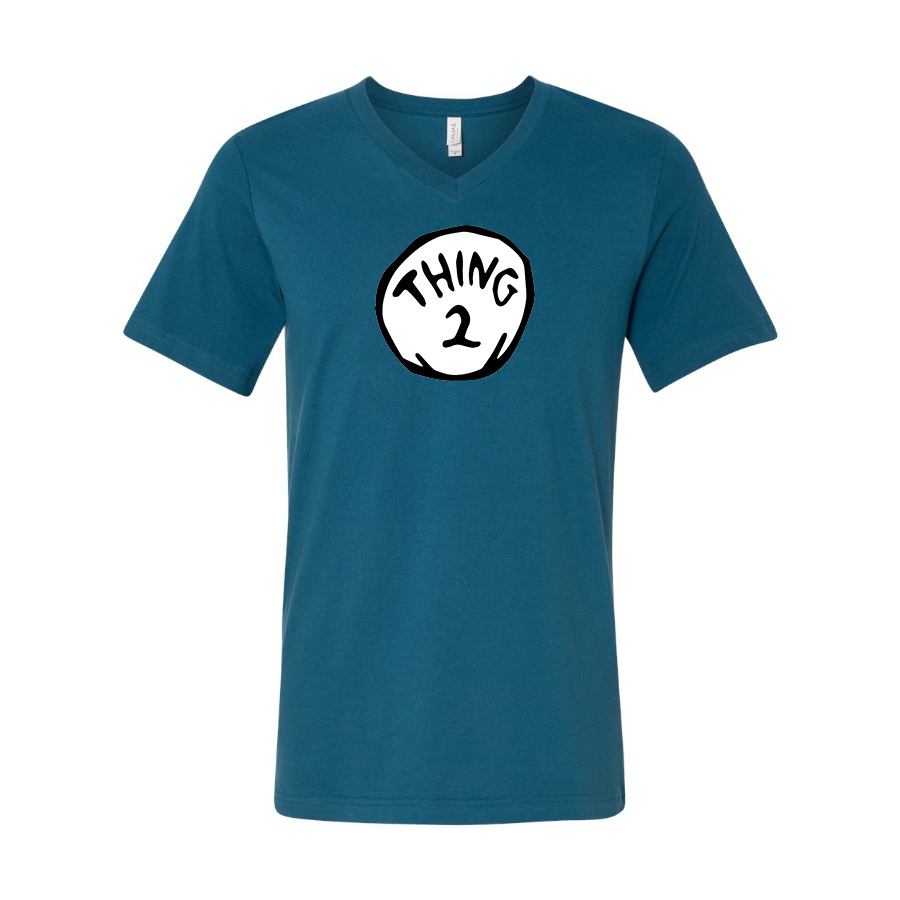 Men's Dr. Suess Thing 2 BELLA  CANVAS  Jersey V-Neck Tee