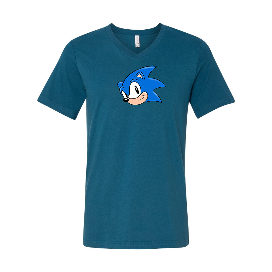Men's Sonic the Hedgehog BELLA  CANVAS  Jersey V-Neck Tee