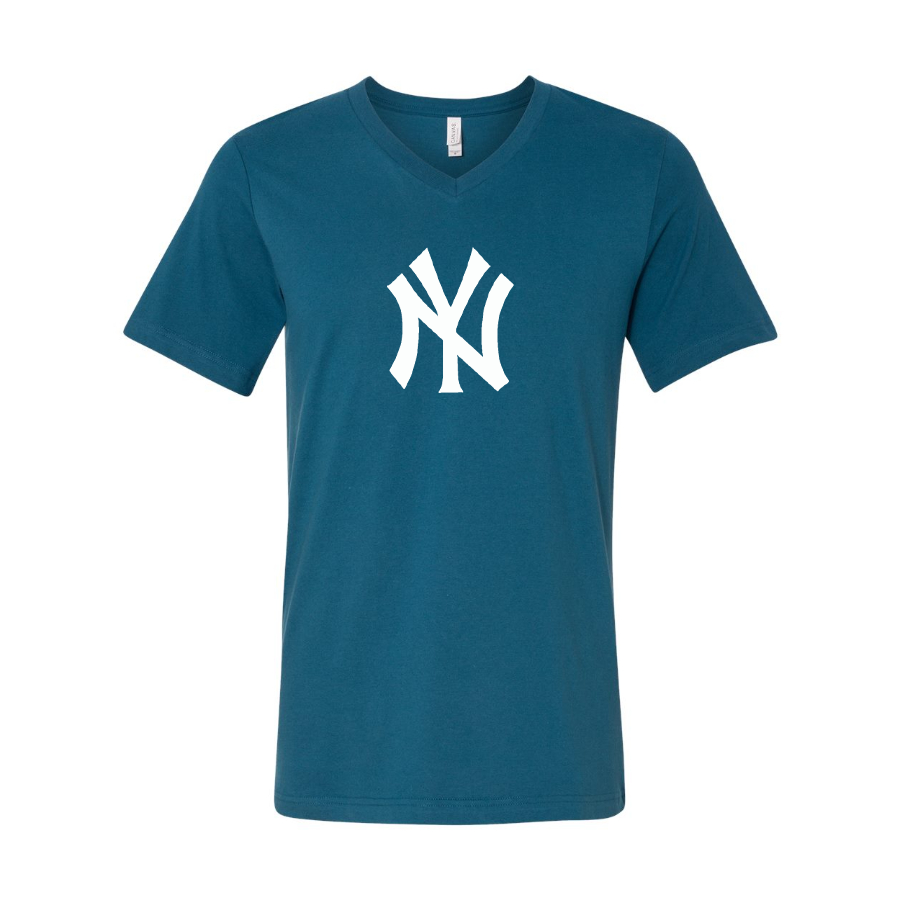 New York NY Yankees BELLA  CANVAS  Jersey V-Neck Tee