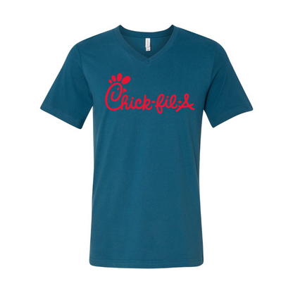 Men's Chick-fil-A BELLA  CANVAS  Jersey V-Neck Tee