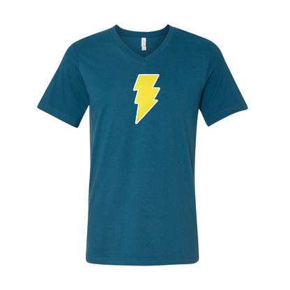 Men's Black Adam BELLA  CANVAS  Jersey V-Neck Tee