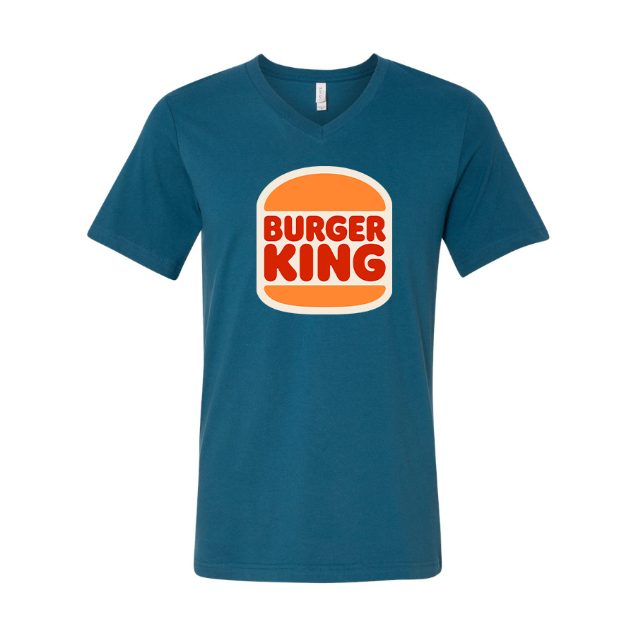 Men's Burger King BELLA  CANVAS  Jersey V-Neck Tee