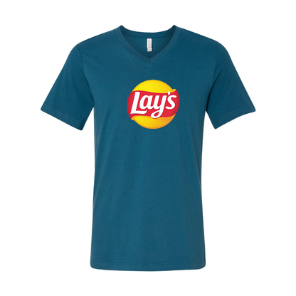 Men's Lays BELLA  CANVAS  Jersey V-Neck Tee