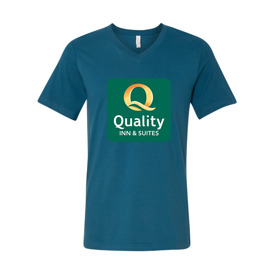 Men's Quality Inn & Suites BELLA  CANVAS  Jersey V-Neck Tee