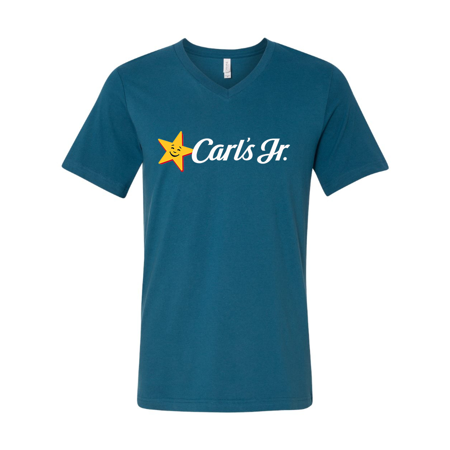 Men's Carl's Jr BELLA  CANVAS  Jersey V-Neck Tee