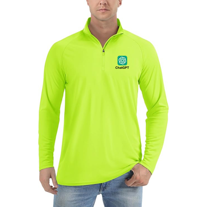 Men's ChatGPT Lightweight Quarter-Zip Athletic Shirt Long Sleeve Performance Wear