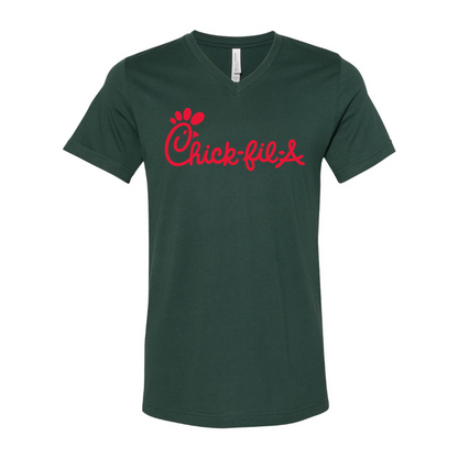 Men's Chick-fil-A BELLA  CANVAS  Jersey V-Neck Tee