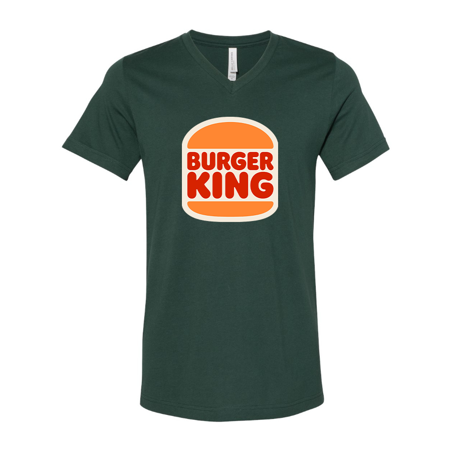 Men's Burger King BELLA  CANVAS  Jersey V-Neck Tee