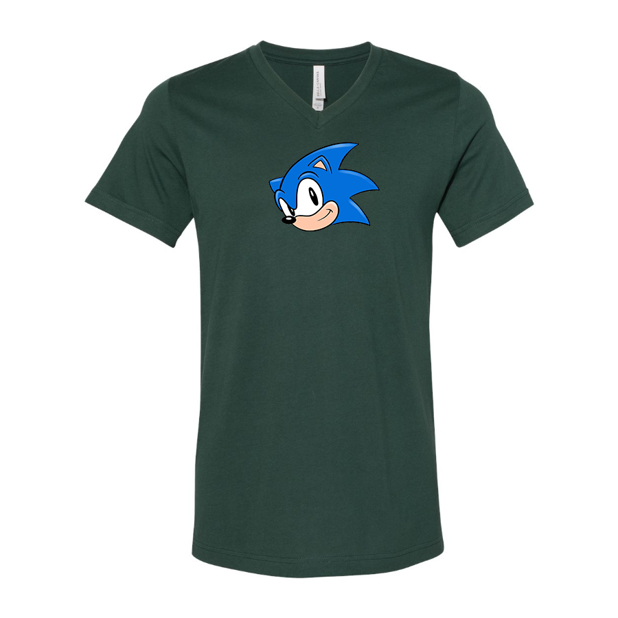 Men's Sonic the Hedgehog BELLA  CANVAS  Jersey V-Neck Tee