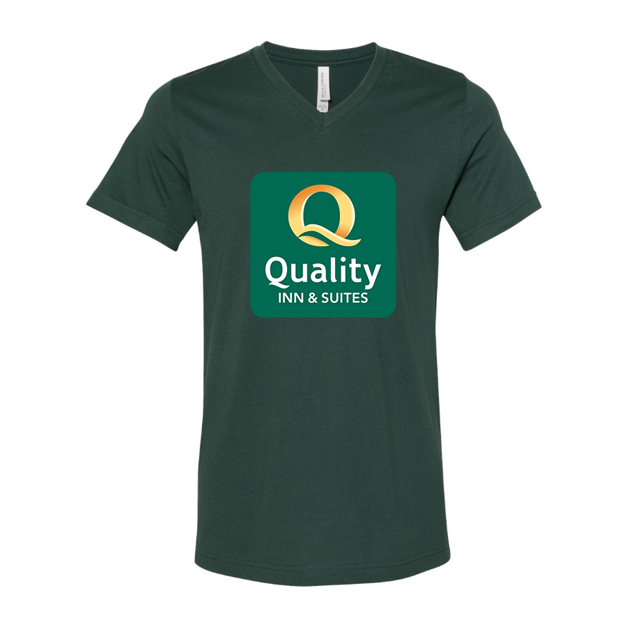 Men's Quality Inn & Suites BELLA  CANVAS  Jersey V-Neck Tee