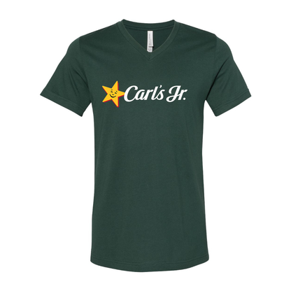 Men's Carl's Jr BELLA  CANVAS  Jersey V-Neck Tee