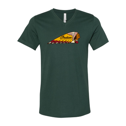 Men's Indian Motorcycle BELLA  CANVAS  Jersey V-Neck Tee