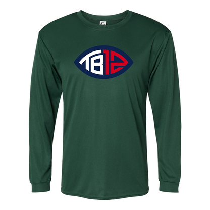 Men's Tom Brady 12 Polyester Long Sleeve T-Shirt