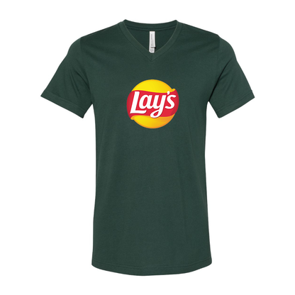 Men's Lays BELLA  CANVAS  Jersey V-Neck Tee