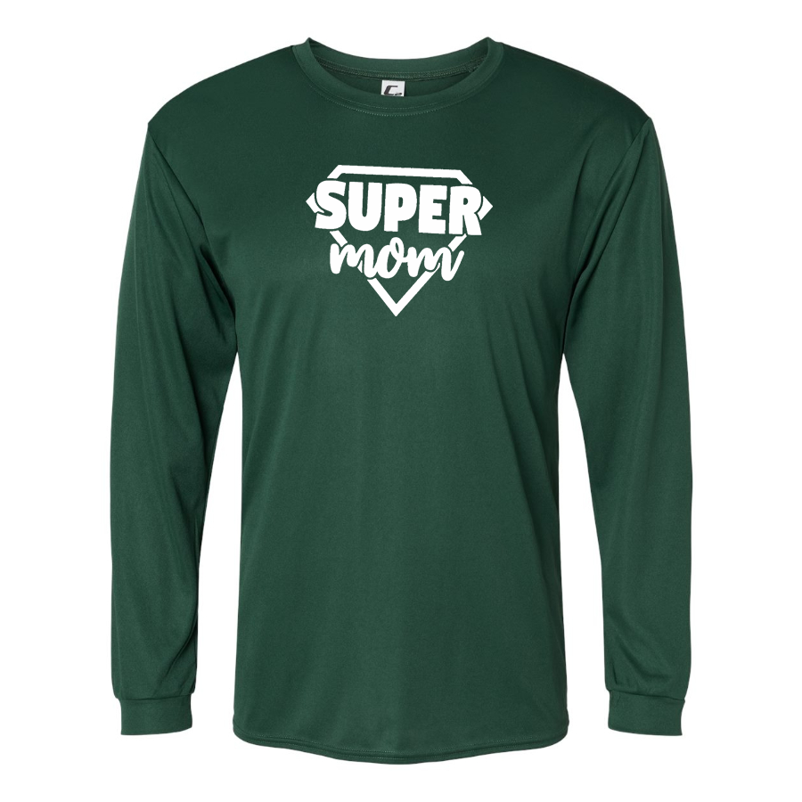 Men's  Super Mom Polyester Long Sleeve T-Shirt