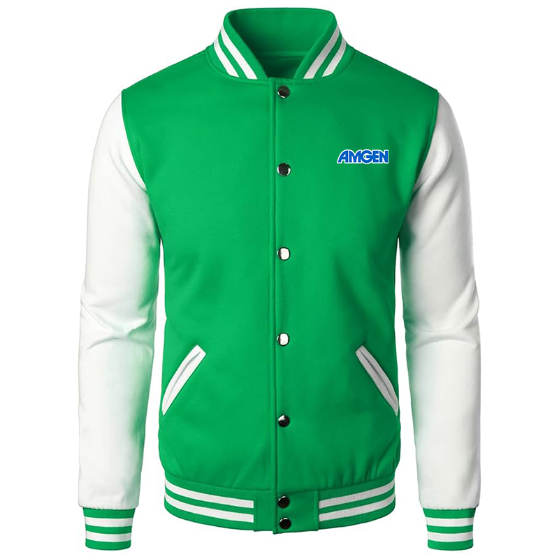 Men’s Amgen Varsity Baseball Jacket Cotton Blend Letterman Jackets