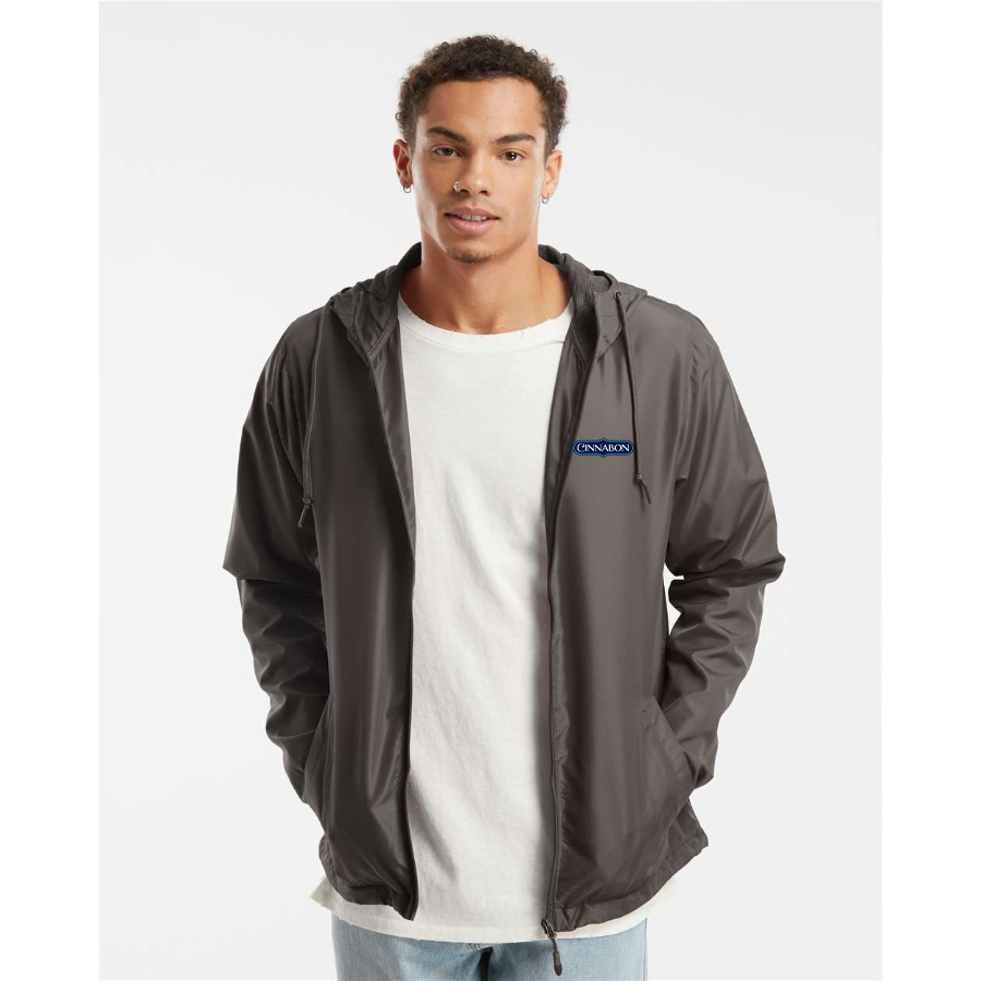 Men's Cinnabon Independent Trading Co Lightweight Windbreaker Full Zip Jacket Shirt – Tee