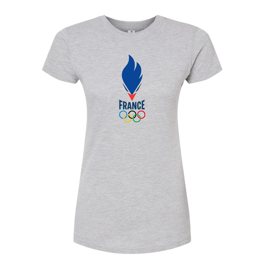 Women's France Olympia 2024 Round Neck T-Shirt