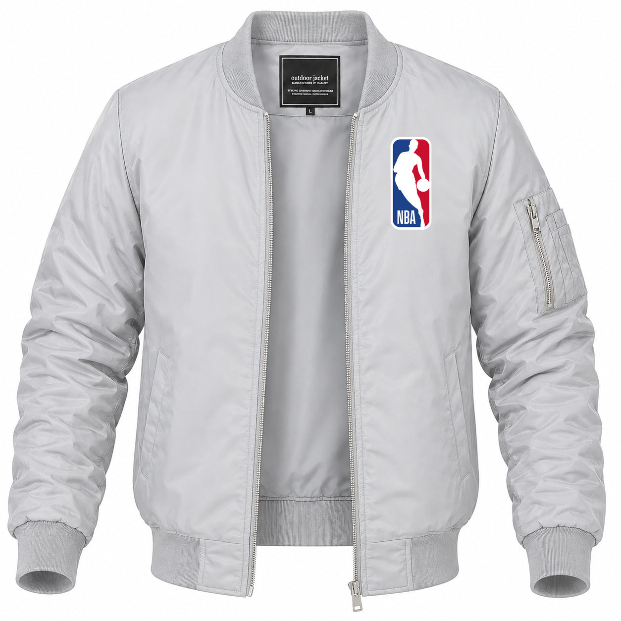 Men's NBA Lightweight Bomber Jacket Windbreaker Softshell Varsity Jacket Coat