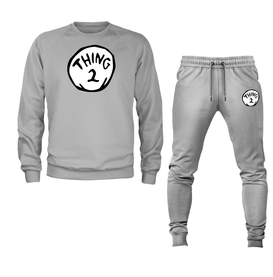 Men's Dr. Suess Thing Crewneck Sweatshirt Joggers Suit