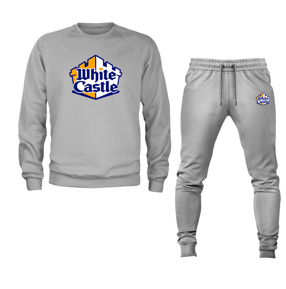 Men's White Castle Crewneck Sweatshirt Joggers Suit – Tee