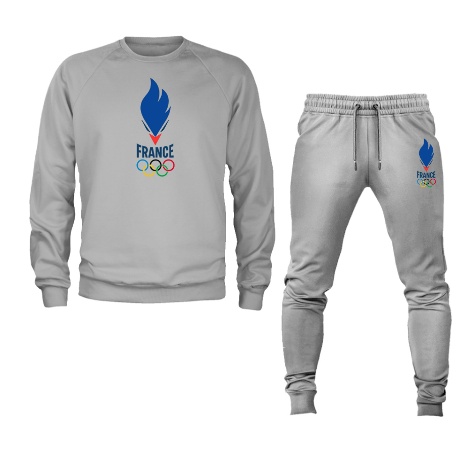 Men's France Olympia 2024 Crewneck Sweatshirt Joggers Suit