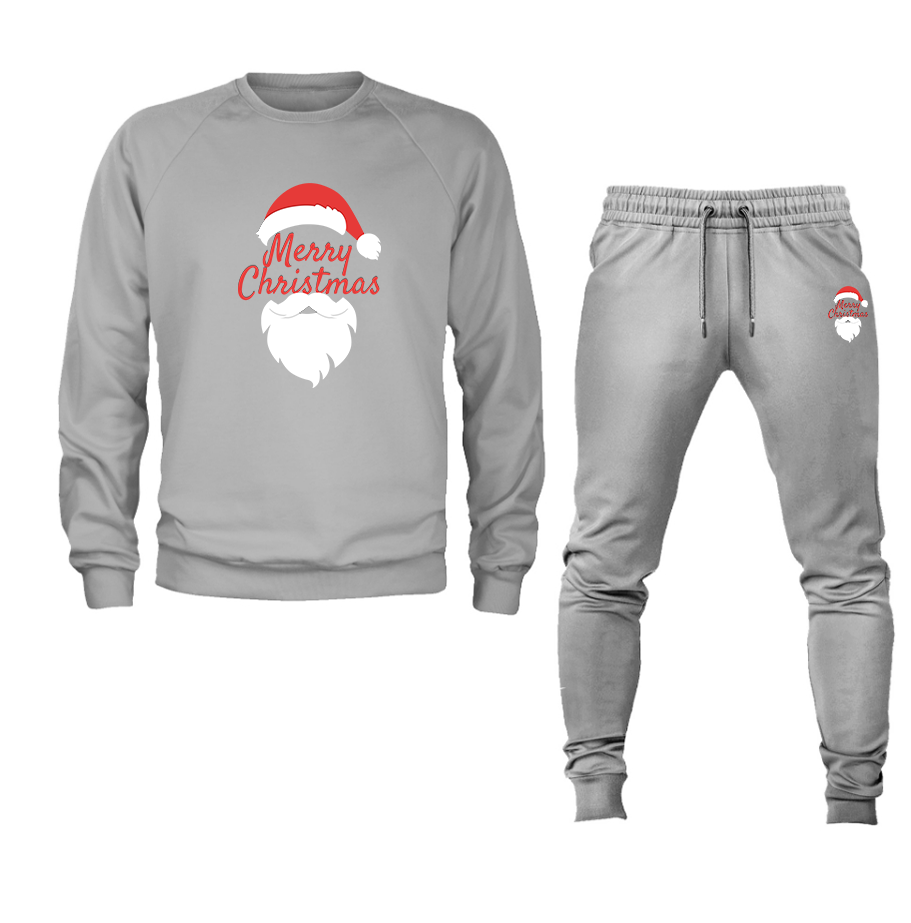 Men's Merry Christmas Santa Claus Crewneck Sweatshirt Joggers Suit