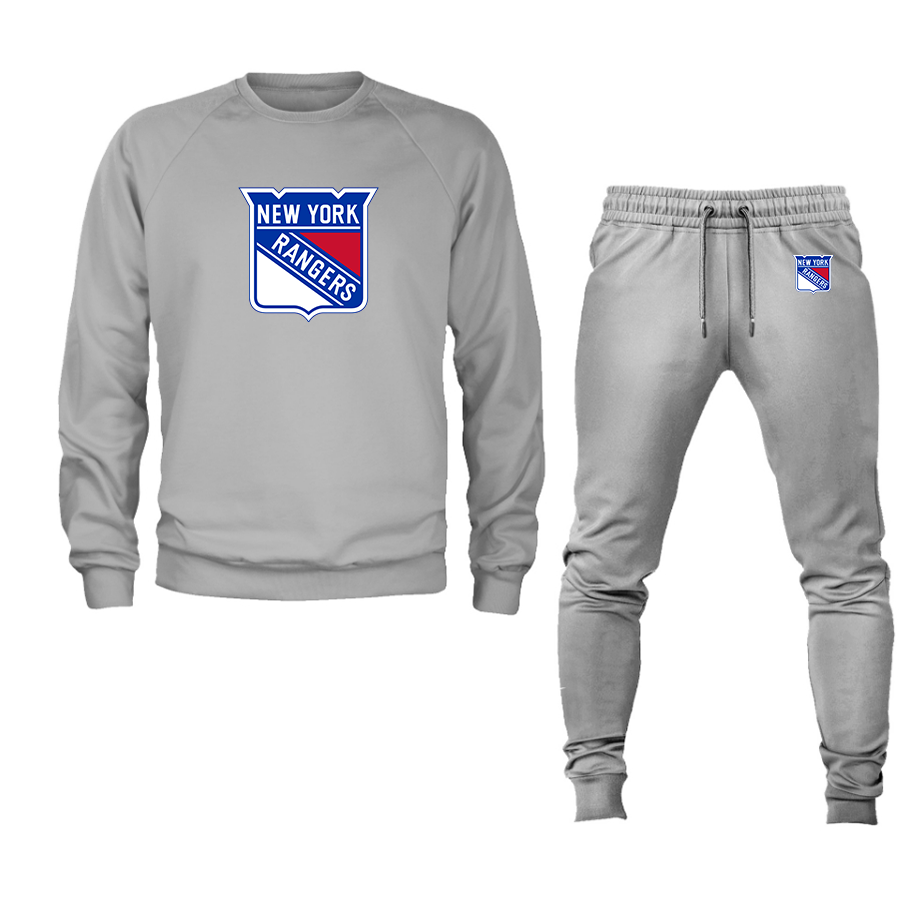 Men's NHL - New York Rangers Crewneck Sweatshirt Joggers Suit