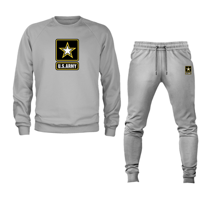 Men's  U.S.ARYM Crewneck Sweatshirt Joggers Suit