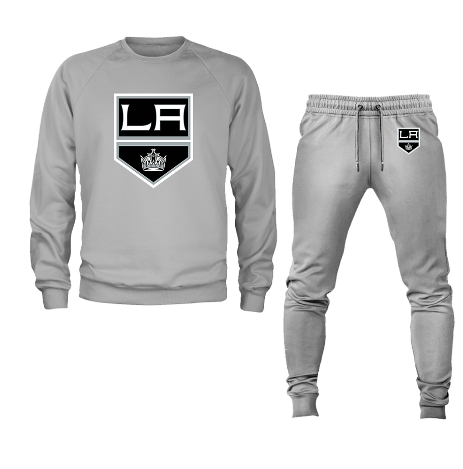 Men's NHL Los Angeles Kings Crewneck Sweatshirt Joggers Suit – Tee