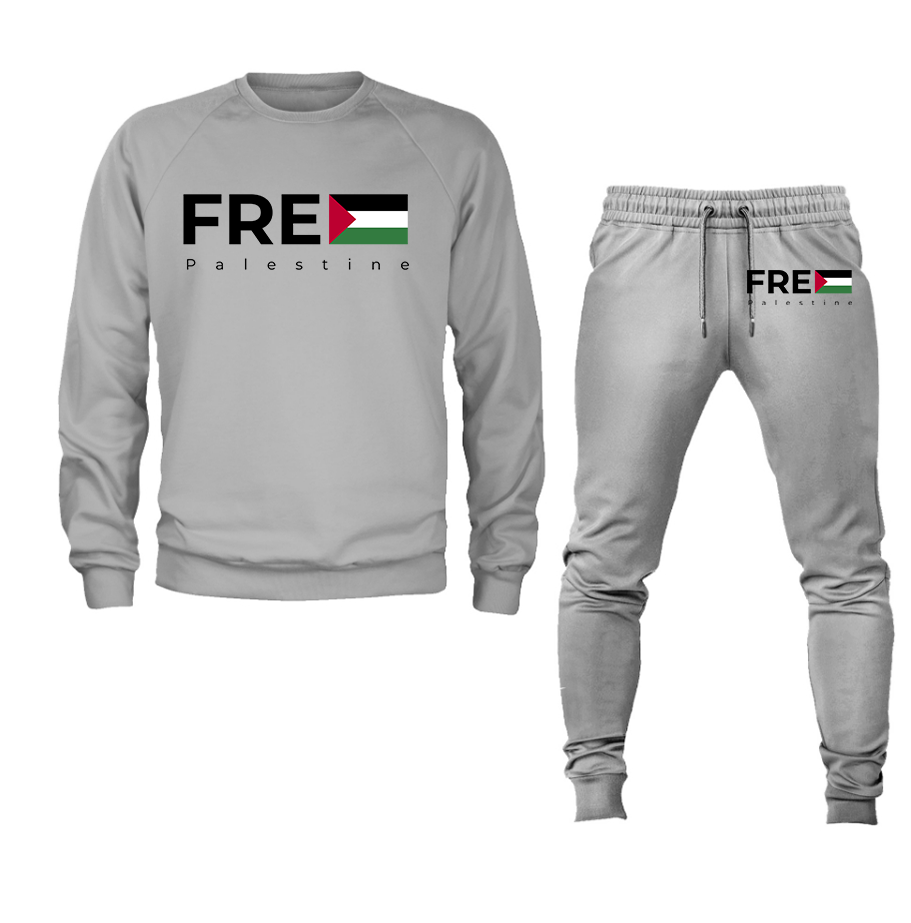 Men's Free Palestine Crewneck Sweatshirt Joggers Suit