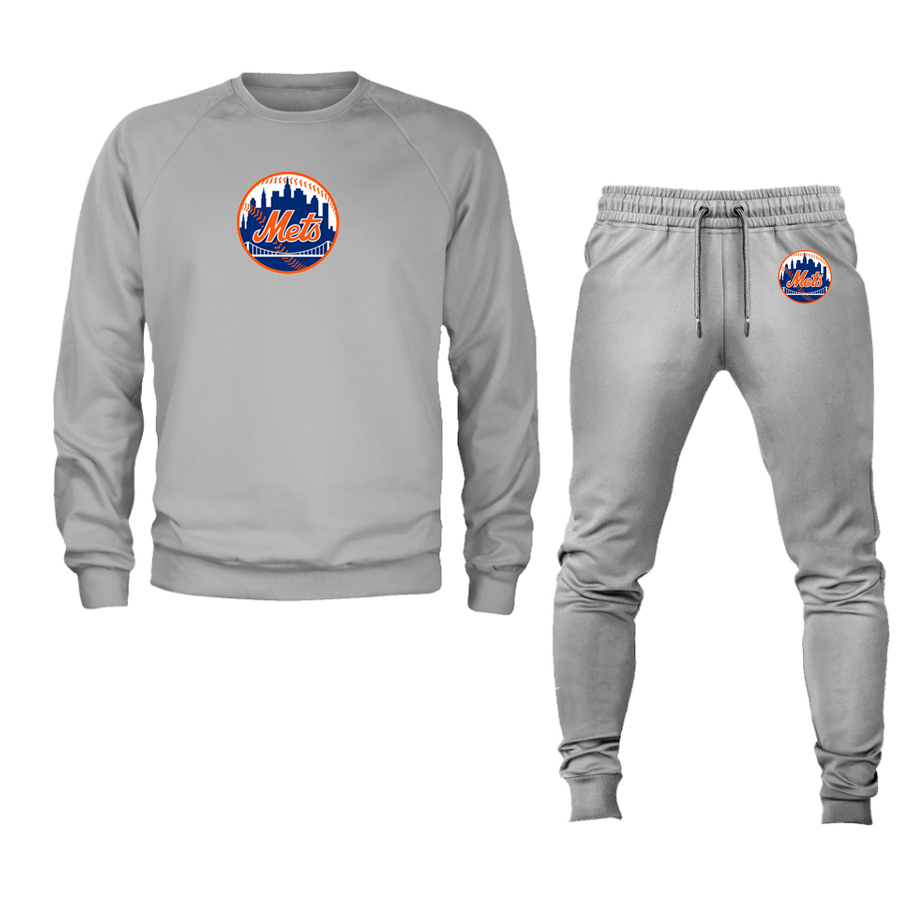 Men's New York Mets Crewneck Sweatshirt Joggers Suit