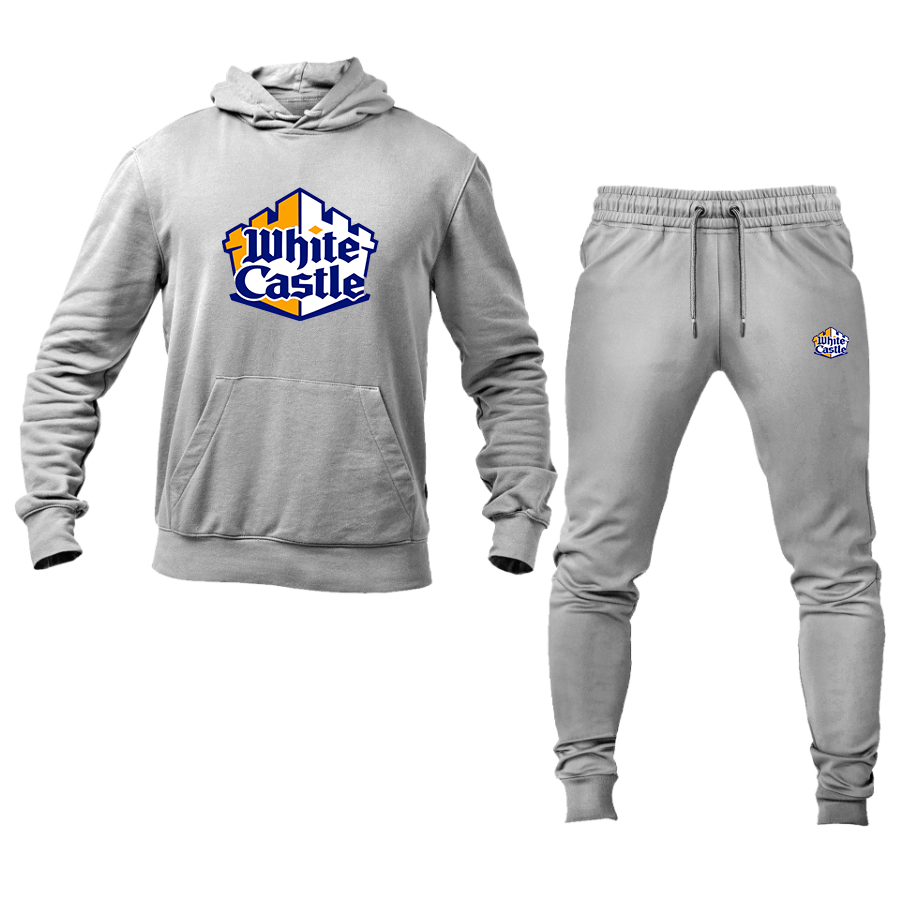 Men's White Castle Hoodie and Joggers Set