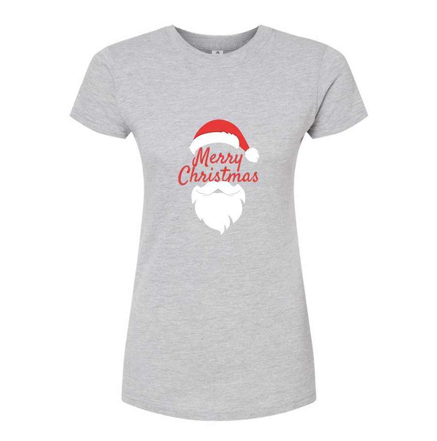 Women's Merry Christmas Santa Claus Round Neck T-Shirt