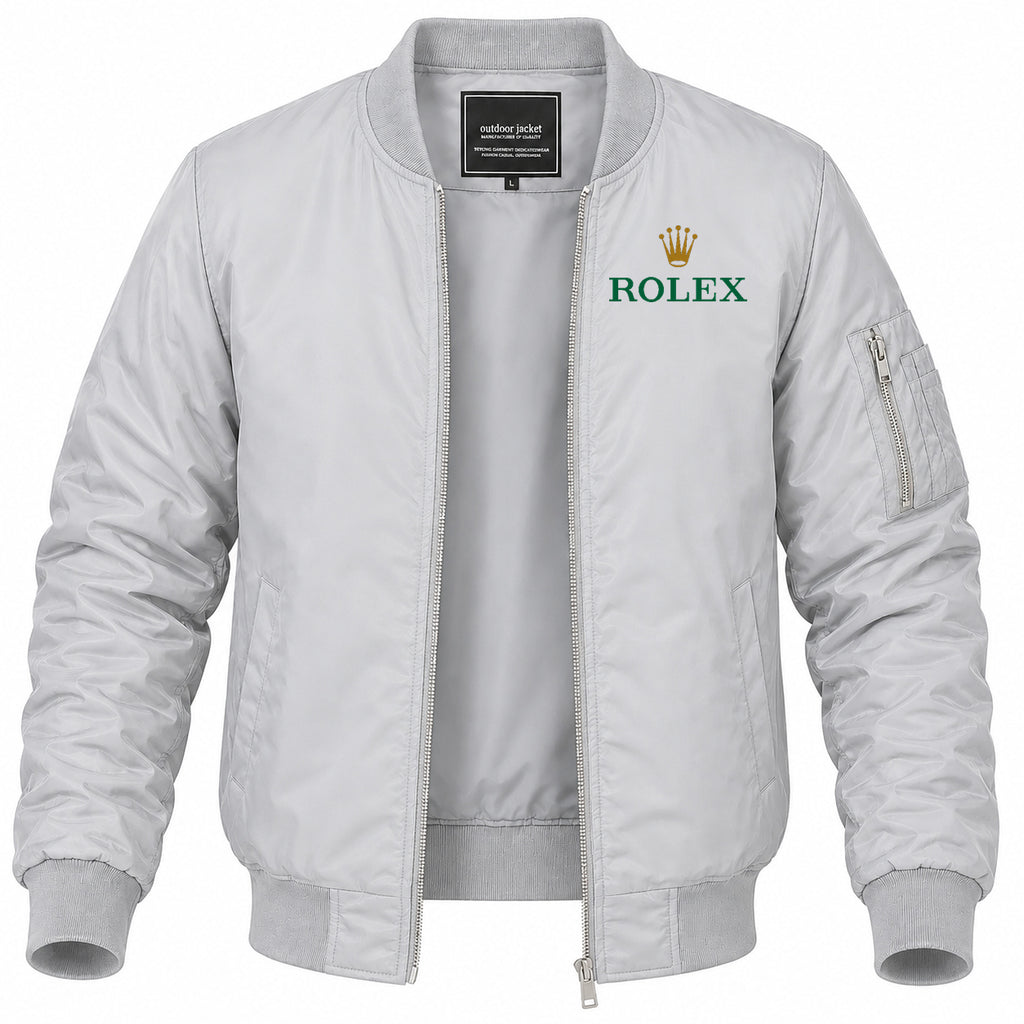 Men's Rolex Lightweight Bomber Jacket Windbreaker Softshell Varsity Jacket Coat