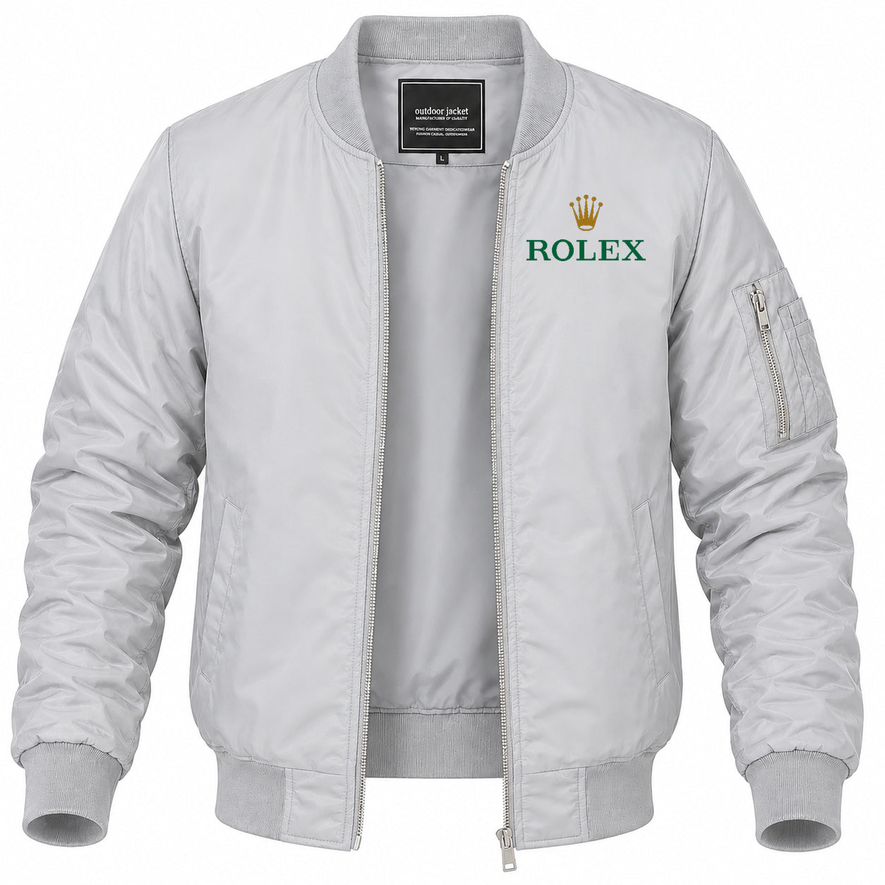 Men's Rolex Lightweight Bomber Jacket Windbreaker Softshell Varsity Jacket Coat