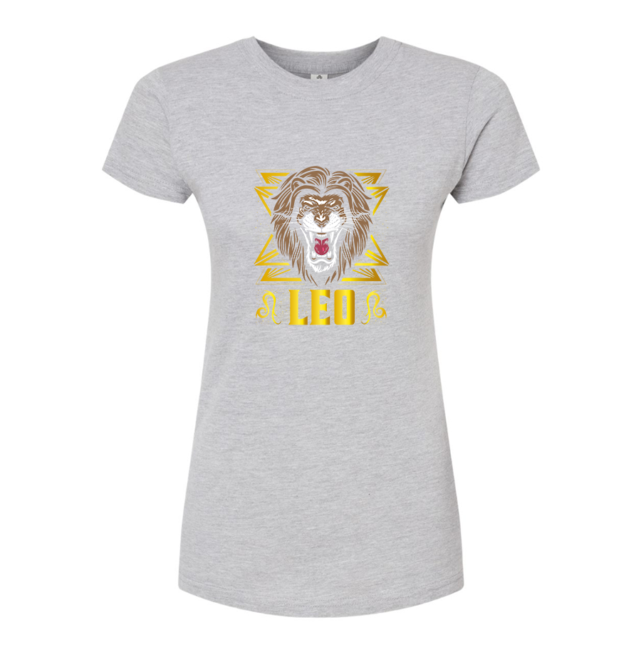 Women's Leo Zodiac Sign Round Neck T-Shirt