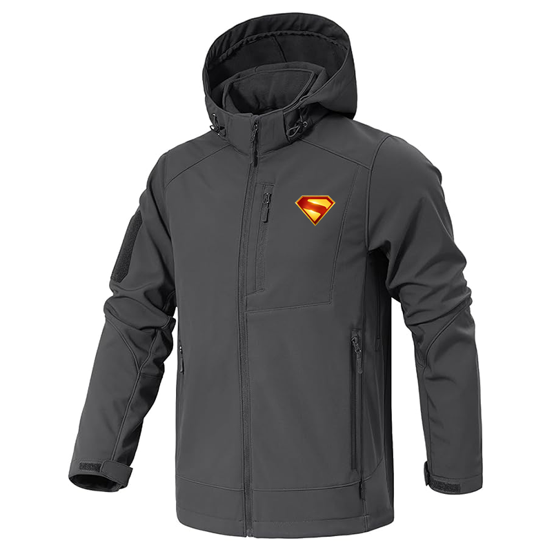 Men's Superman 2025  Jacket Waterproof Hooded Coats Tactical Soft Shell Jackets