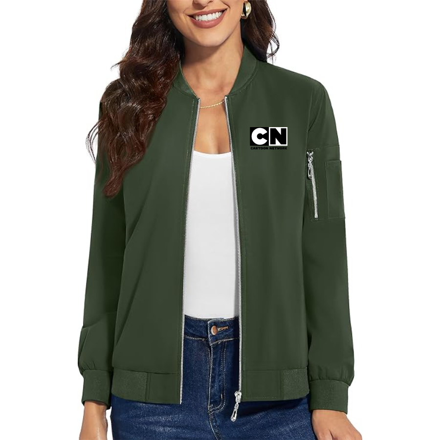 Women's Cartoon Network Premium Bomber Jacket with Polished Detailing and Functional Sleeve Pocket Modern Luxury Outerwear